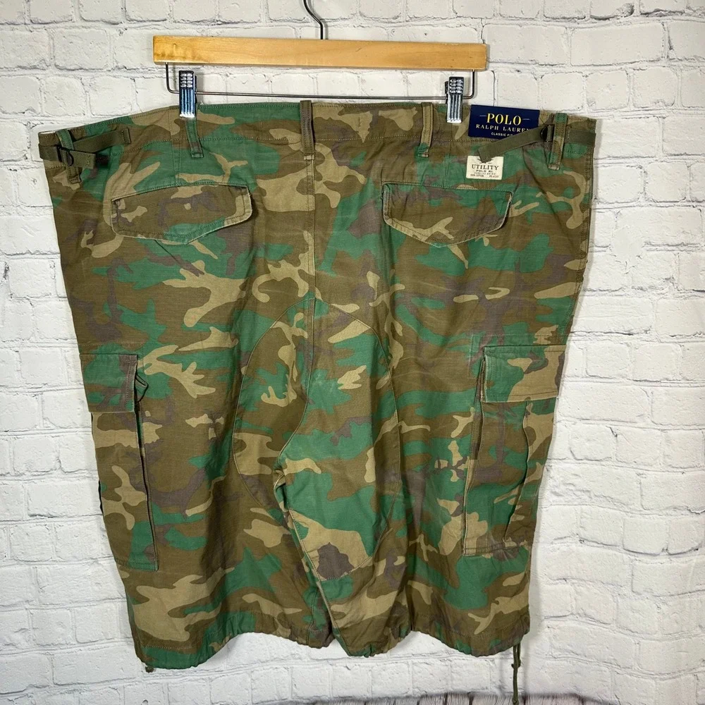 NEW Polo Ralph Lauren Mens Camo Cargo Shorts Classic Fit Surplus Chino Green 48